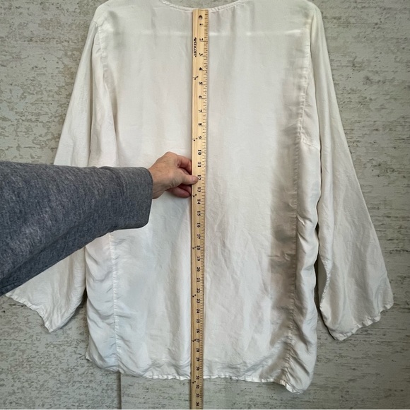 Vintage Victoria's Secret 100% Silk Ivory Embroidered Sz L Top Boho Romantic - Picture 14 of 16